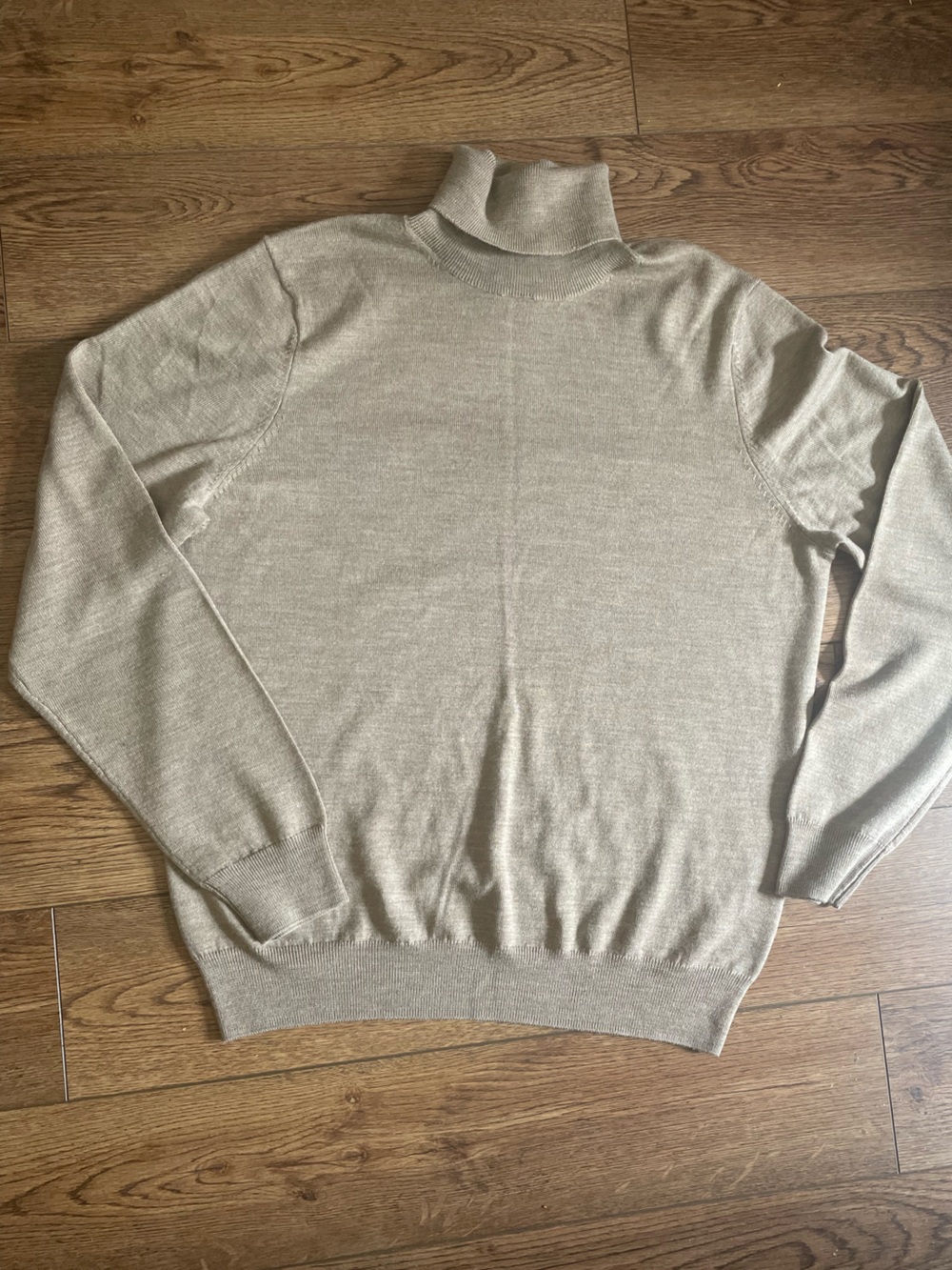 Joseph Abboud Camel/Tan 100% Merino Wool Turtleneck Sweater Fall Cold Weather